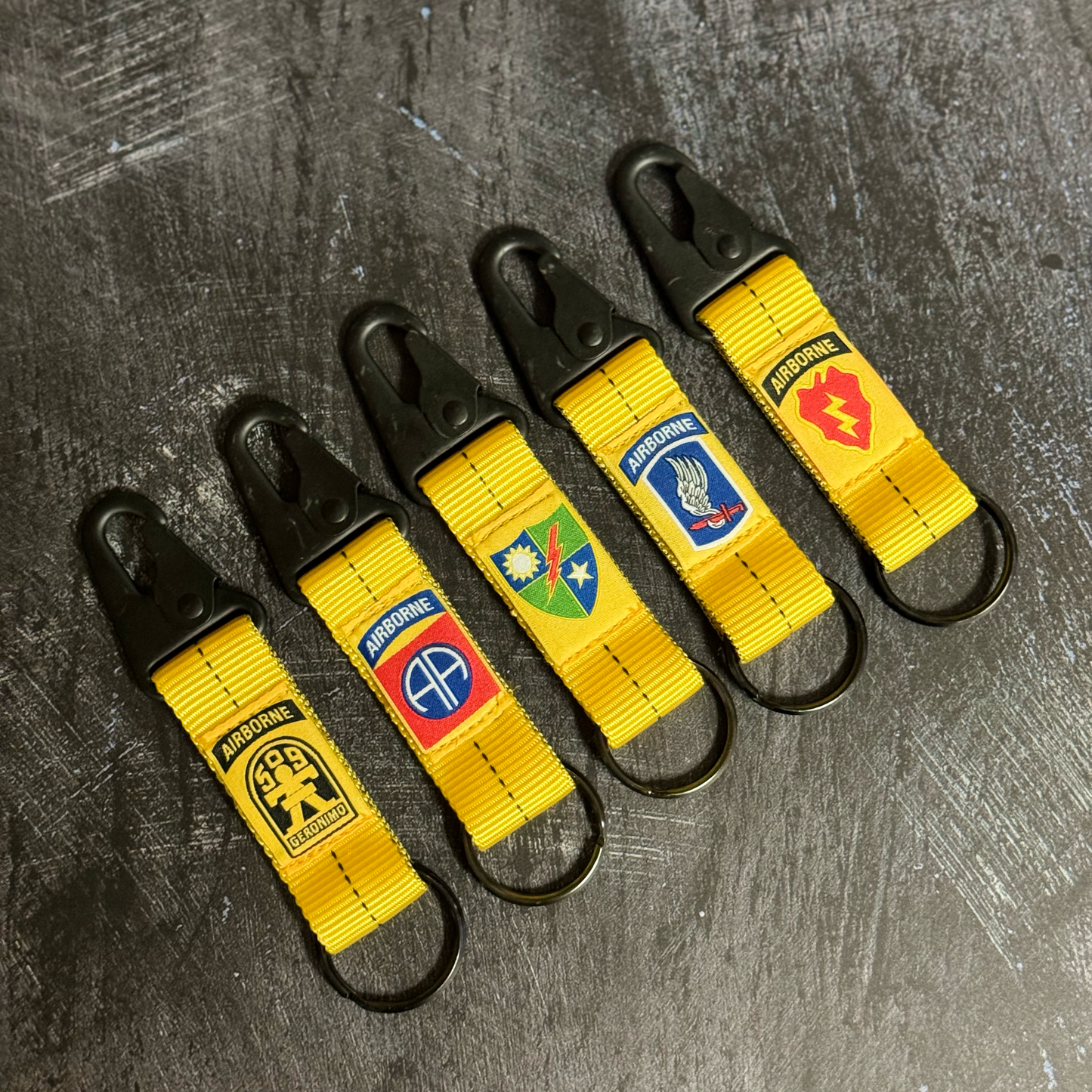 2-Below-Bite Static Line Lanyard Keychain (82nd Airborne Versions)