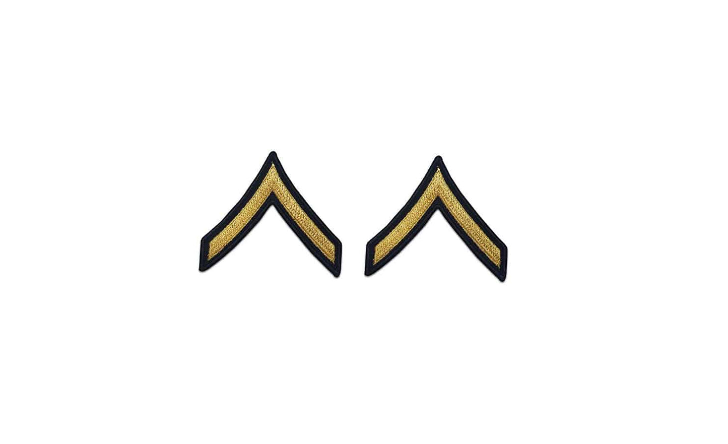 U.S. Army E2 Private Gold on Blue Sew-on - Large/Male