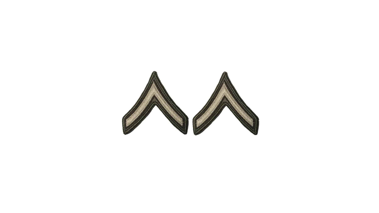 U.S. Army AGSU (E2) Private Chevron Sew-on Rank (male)