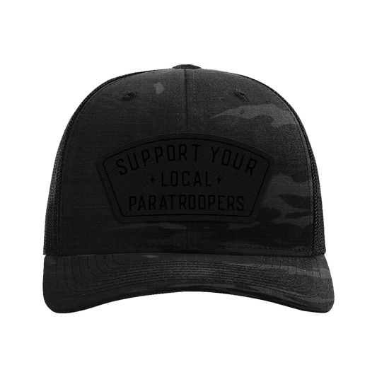 Support Local Paratrooper Leather Patch Tactical Snapback