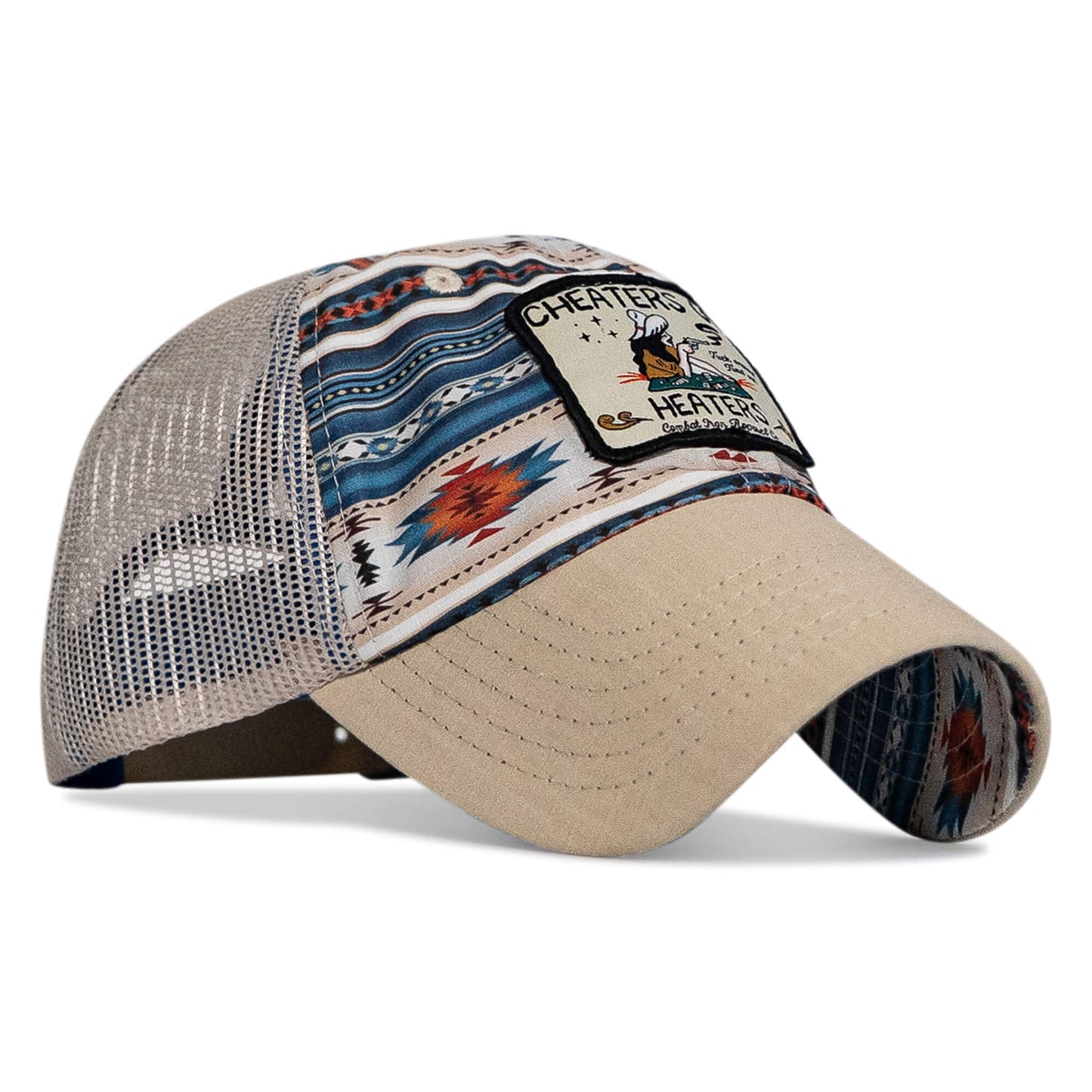 Cheaters Get Heaters Cowboy Patch Ripstop Mesh Snapback Hat
