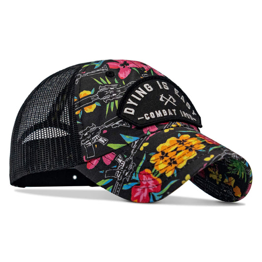 Dying Is Easy Arched Patch Tactical Ripstop Mesh Snapback Hat
