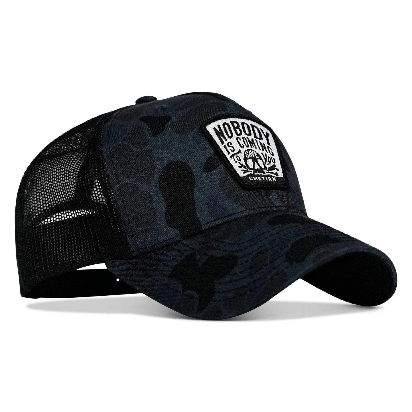 Nobody Is Coming To Save You Skull Patch Snapback Hat