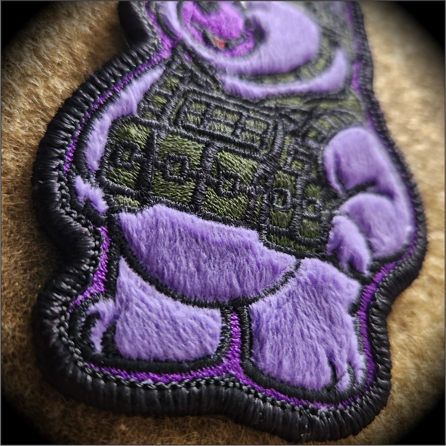 Operation Over It Bear - IDFC BEARS - 4" Fuzzy Embroidered Patch - Purple