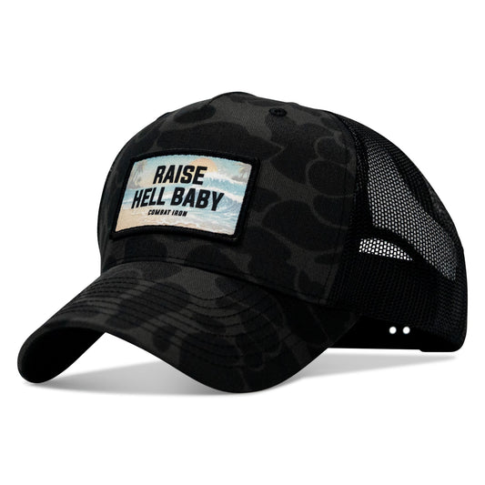Raise Hell Baby Sunset Patch Snapback Hat