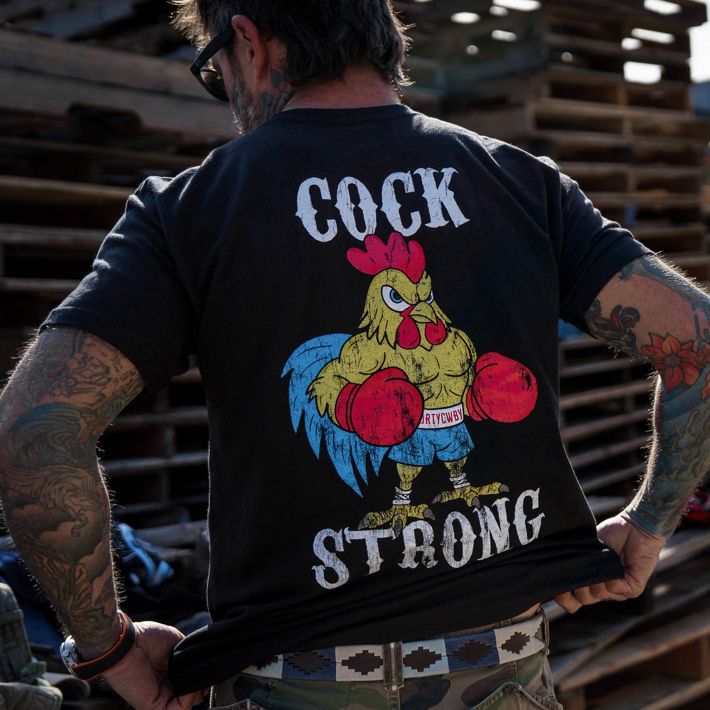 Boxing Chicken C*ck Strong Men's T-Shirt