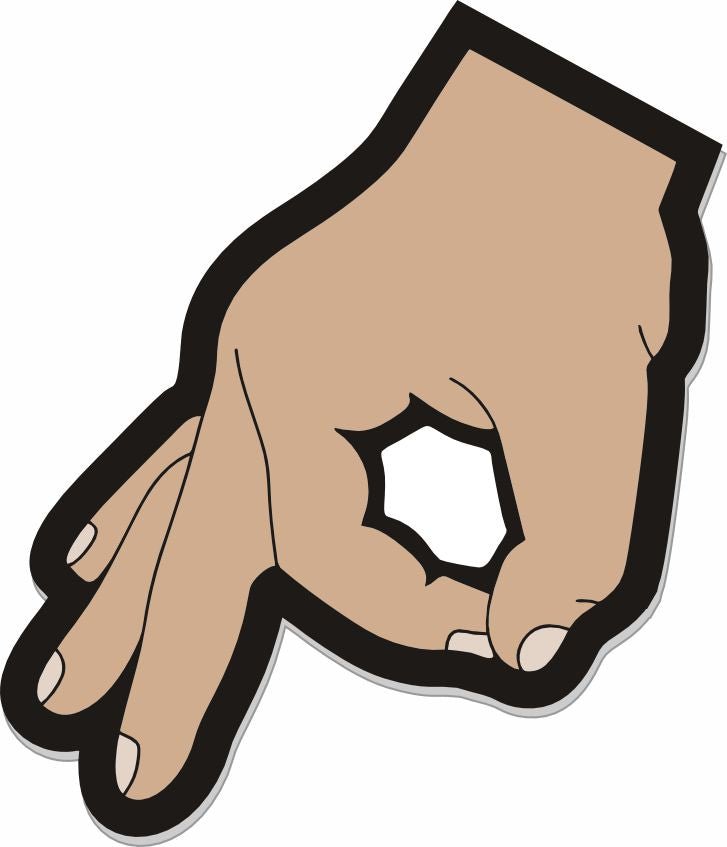 STICKER - Gotcha Circle Fingers - If you look you get hit! - 3"