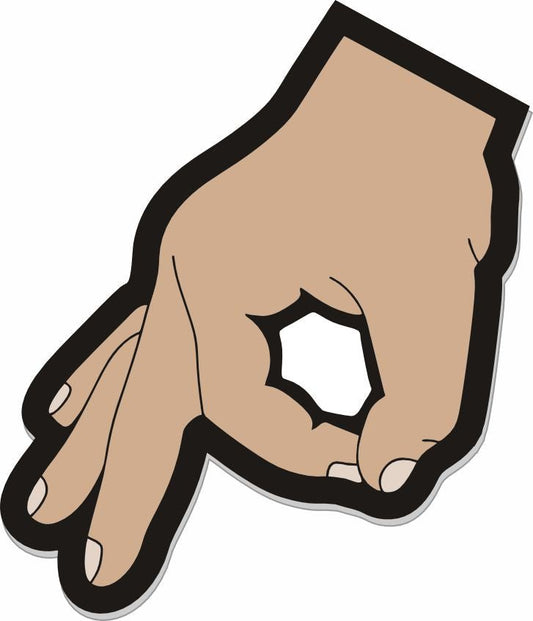 STICKER - Gotcha Circle Fingers - If you look you get hit! - 3"