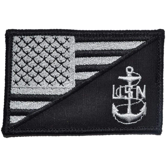 Navy Chief Petty Officer Anchor USA Flag - 2.25x3.5 Patch