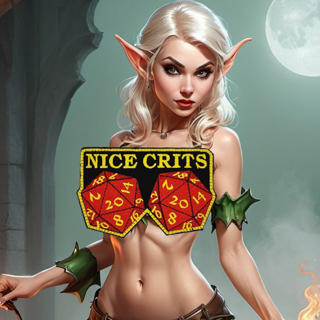 Nice Crits D&D - Roll a set of Natural 20 - Yes they are real - 2.5 x 3.75" Embroidered Patch