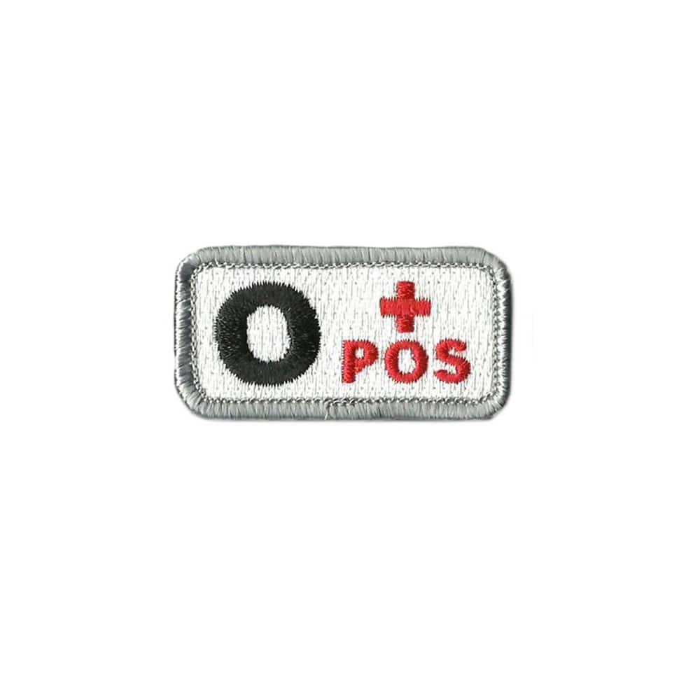 O+ Blood Type Medic Patch with Hook Fastener