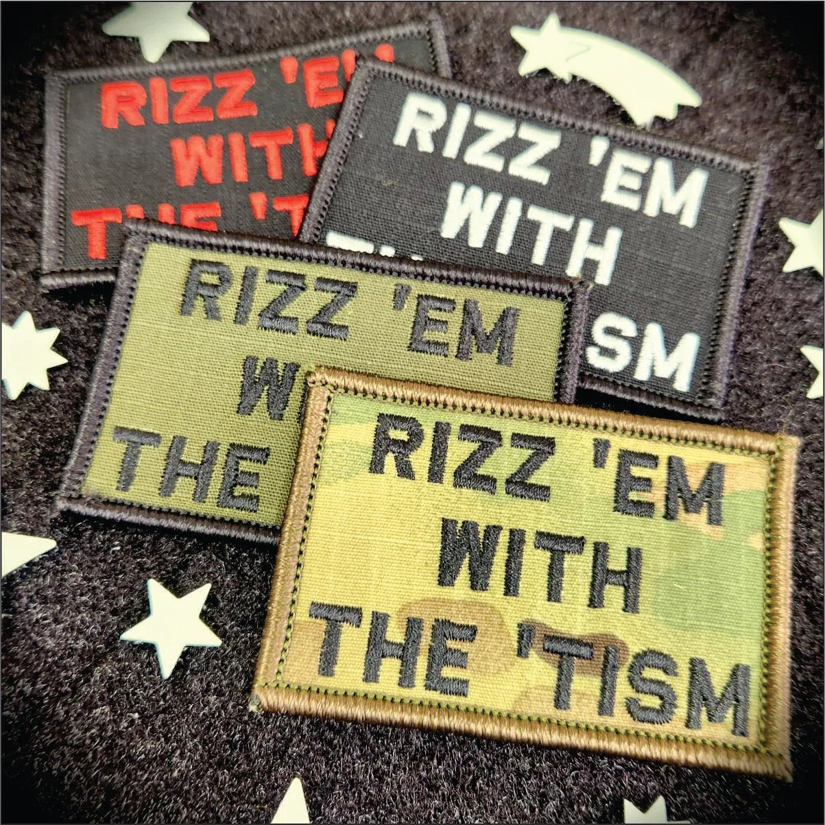 Rizz 'Em With The 'Tism Playful Unique Gen Z Style Embroidered
