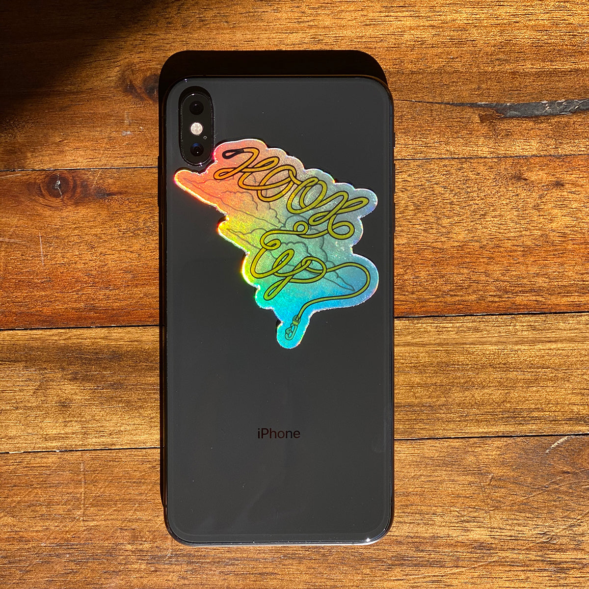Hook Up Holographic Sticker