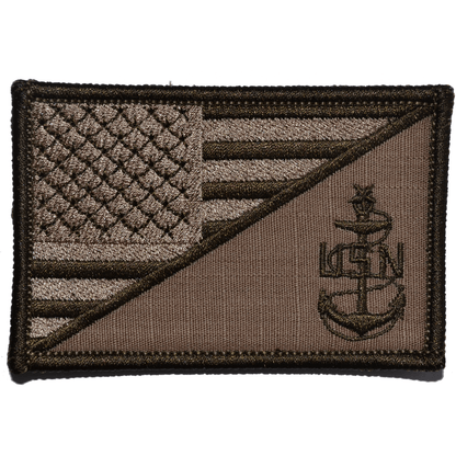 Navy SCPO Senior Chief Petty Officer USA Flag - 2.25x3.5 Patch