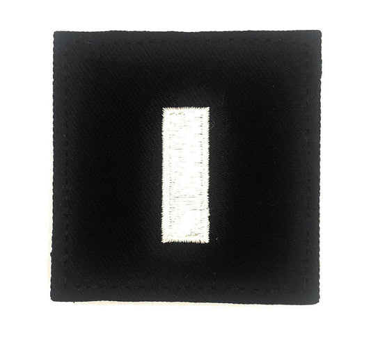 U.S. Army (O2) 1st Lieutenant 2x2 Black Rank with Hook Fastener (each)