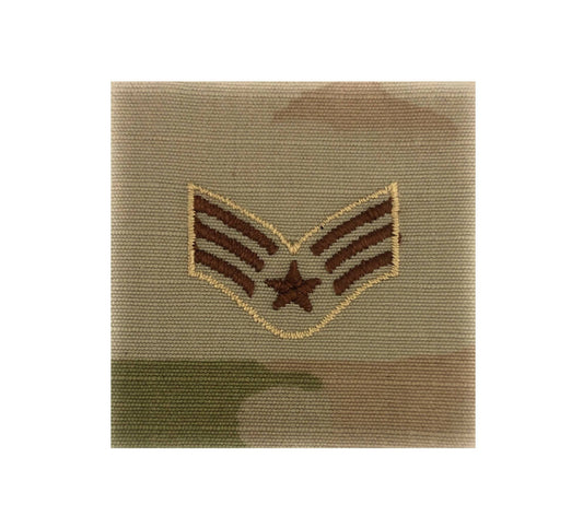 U.S. Air Force E4 Senior Airman OCP Spice Brown Sew-On Rank For Shirt,Jacket,Coat