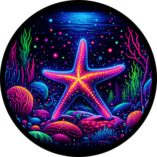 STICKER - Starfish - Amp Up Your Wardrobe with an Trippy, Eye-Catching Fluorescent Thread Magic - 4"