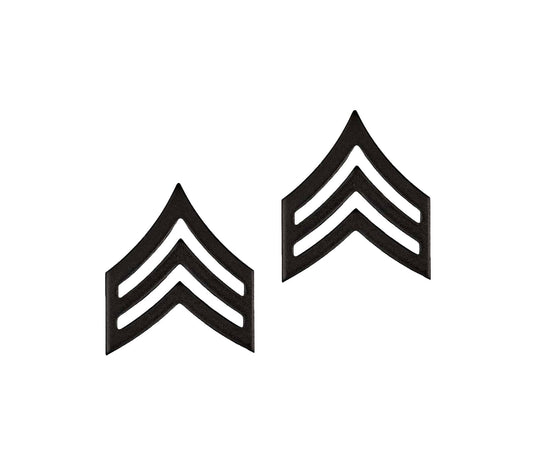 U.S. Army E5 Sergeant Sta-Brite® Black Metal Pin-on Rank