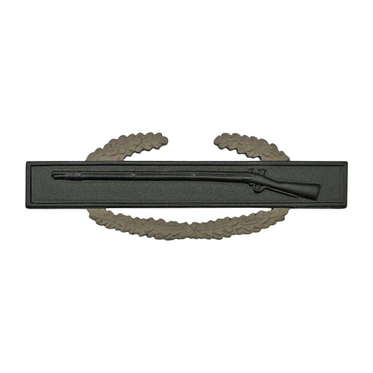 Master Combat Infantry Badge 1 AWD Brown Wreath Full Size Black Metal STA-BRITE