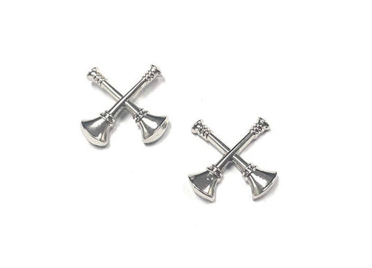 STA-BRITE Captain 2 Crossed Bugles 2 post Nickel 3/4"