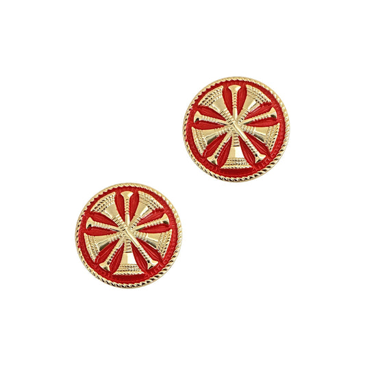 Sta-Brite® Chief 5 Bugles 2 Post Red With Gold 15/16" (pair)