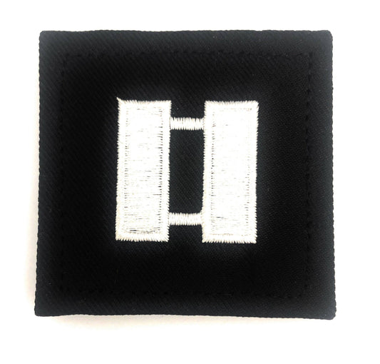 U.S. Army (O3) Captain 2x2 Black Rank with Hook Fastener (each)