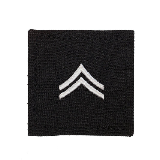 U.S. Army Corporal 2X2 Black with Hook Fastener