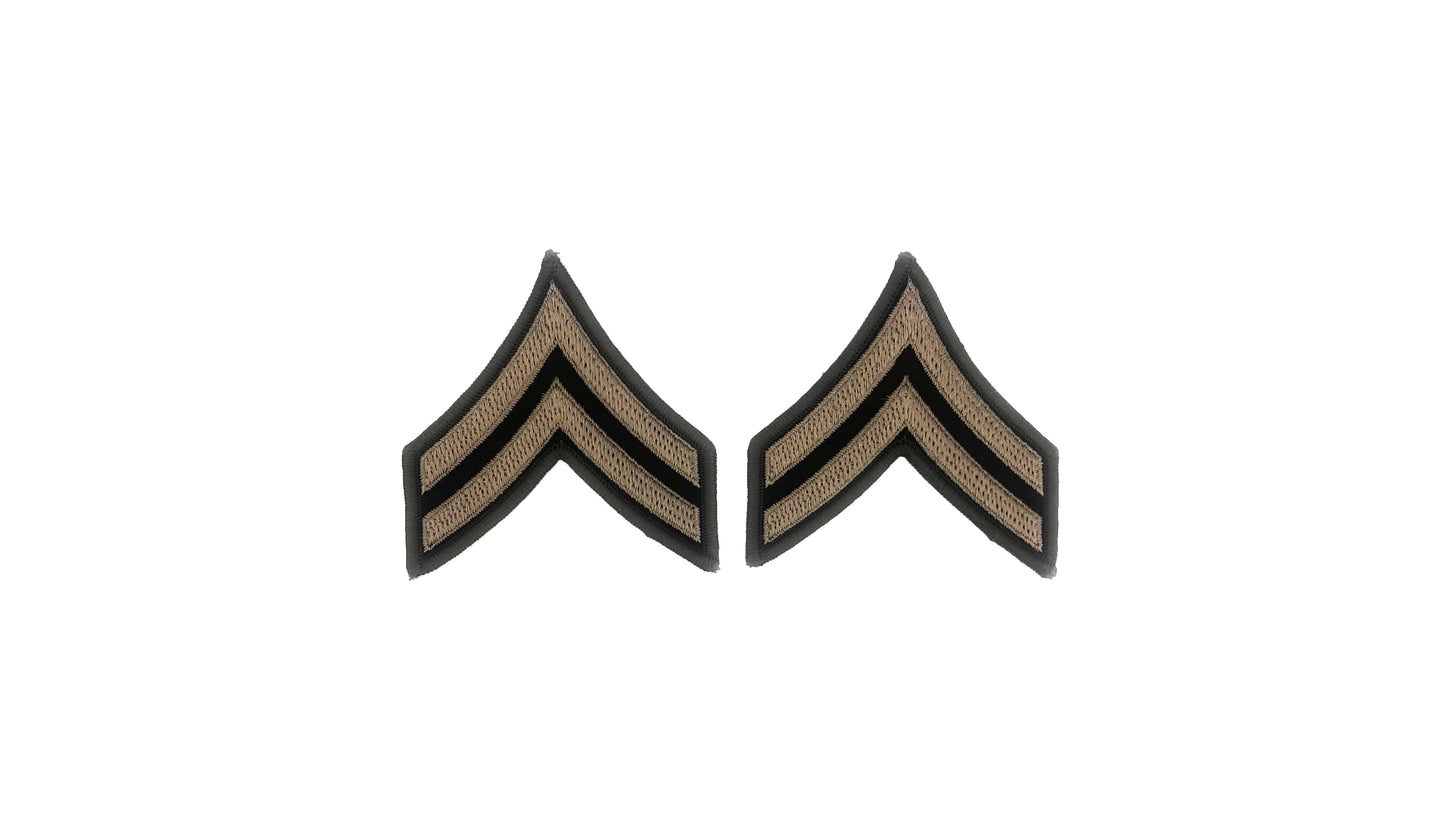 U.S. Army AGSU Army E4 Corporal Chevron Sew-on Rank (male)