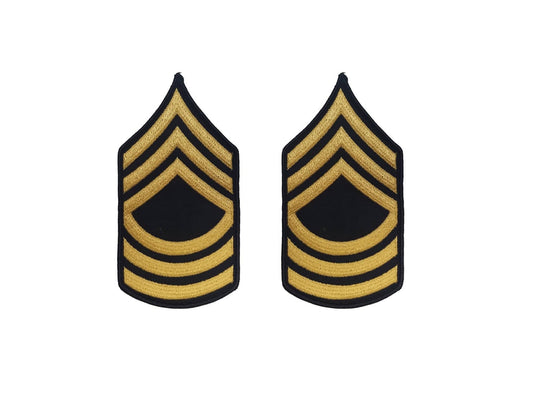 U.S. Army E8 Master Sergeant Gold on Blue Sew-on - Male (Large)