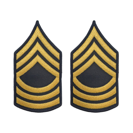 U.S. Army E8 Master Sergeant Gold on Blue Sew-on - Male (Large)