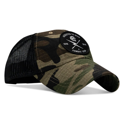 Addicted To Iron Patch Tactical Ripstop Mesh Snapback Hat