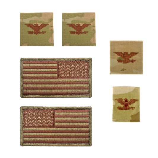 U.S. Air Force Colonel Rank and Reverse OCP Spice Brown Flag Bundle