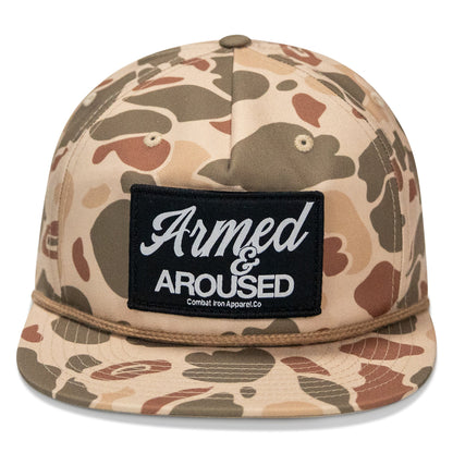 Armed & Aroused Patch Flatbill Snapback Hat