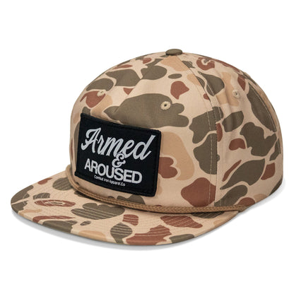 Armed & Aroused Patch Flatbill Snapback Hat