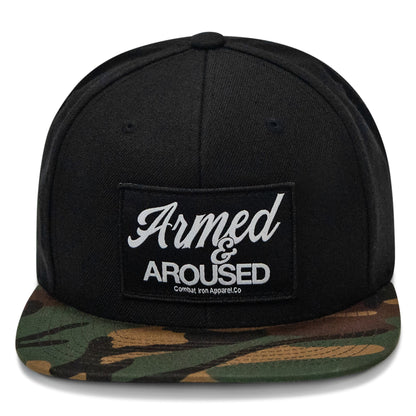 Armed & Aroused Patch Flatbill Snapback Hat