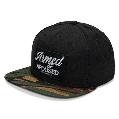 Armed & Aroused Patch Flatbill Snapback Hat