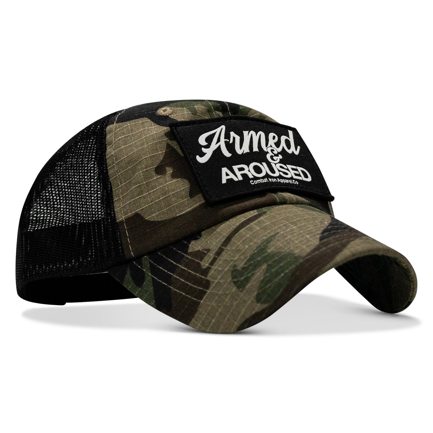 Armed & Aroused Patch. Tactical Ripstop Mesh Snapback Hat