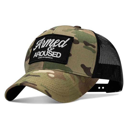Armed & Aroused Patch Snapback Hat