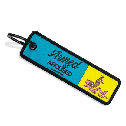 Armed & Aroused Flight Tag Keychain