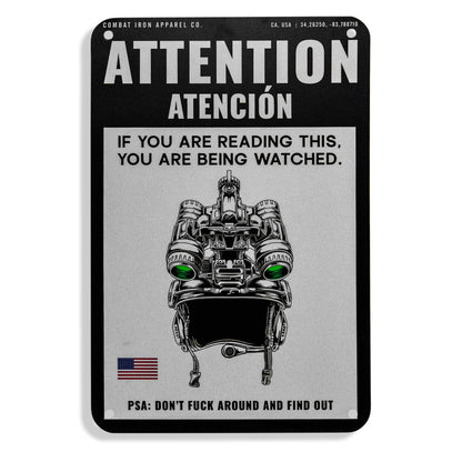 Attention You Are Being Watched Wall Mounted Metal Sign