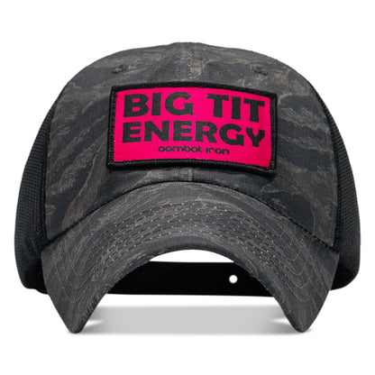Big Tit Energy Pink Patch Tactical Ripstop Mesh Snapback Hat