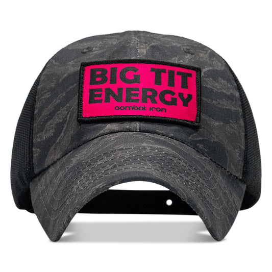 Big Tit Energy Pink Patch Tactical Ripstop Mesh Snapback Hat