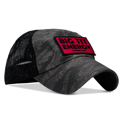 Big Tit Energy Pink Patch Tactical Ripstop Mesh Snapback Hat