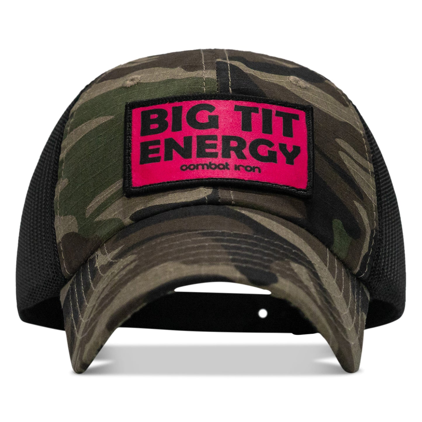 Big Tit Energy Pink Patch Tactical Ripstop Mesh Snapback Hat