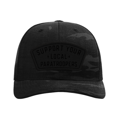 Support Local Paratrooper Leather Patch Tactical Snapback