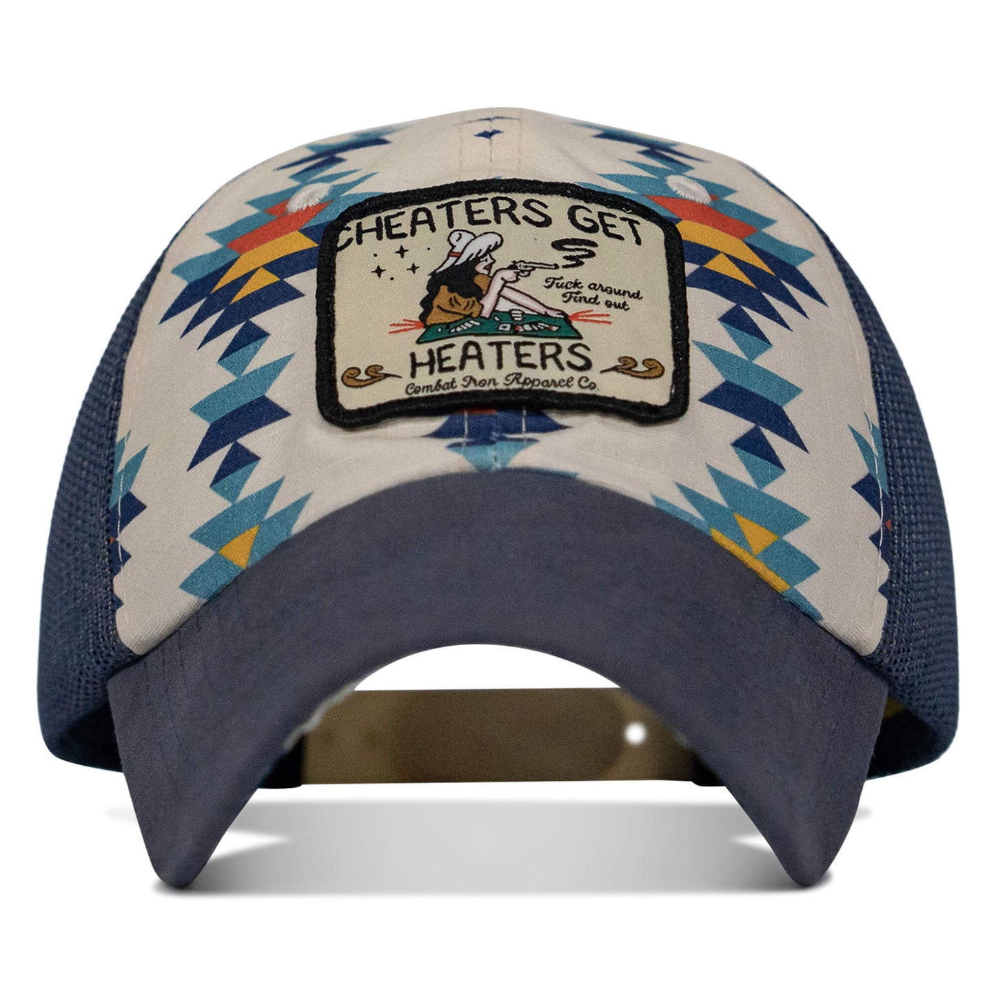 Cheaters Get Heaters Cowboy Patch Ripstop Mesh Snapback Hat