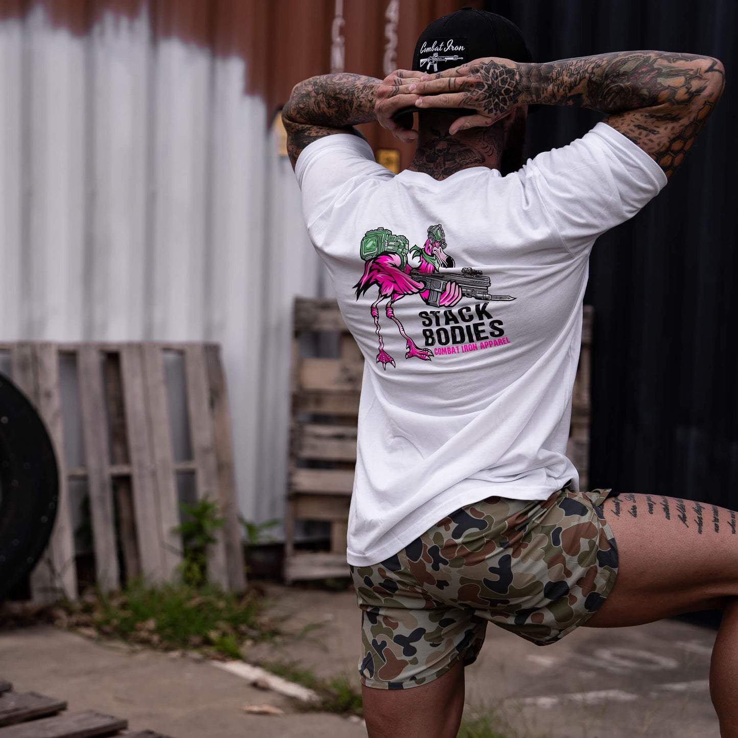 Flamingo Operator Stack Bodies Men's T-Shirt