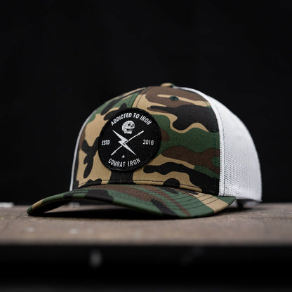 Addicted To Iron Patch Snapback Hat