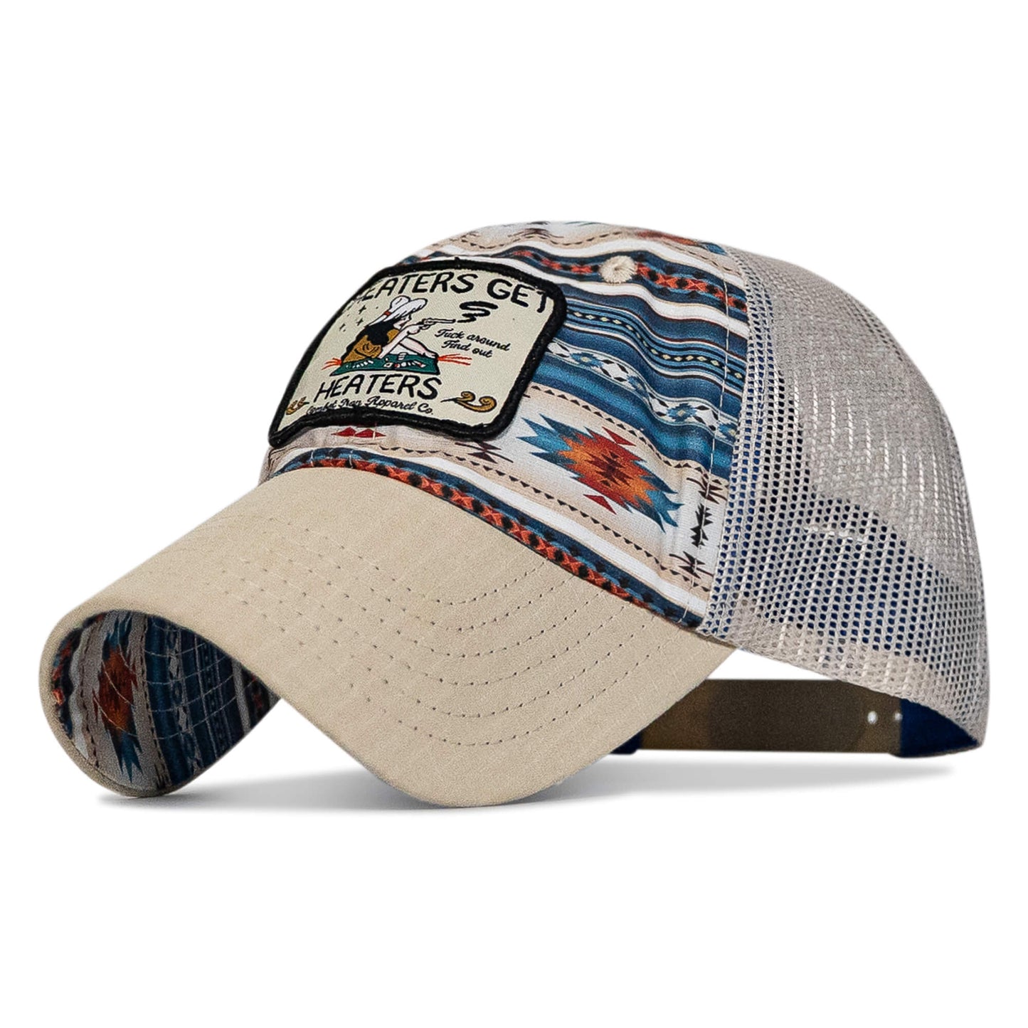 Cheaters Get Heaters Cowboy Patch Ripstop Mesh Snapback Hat