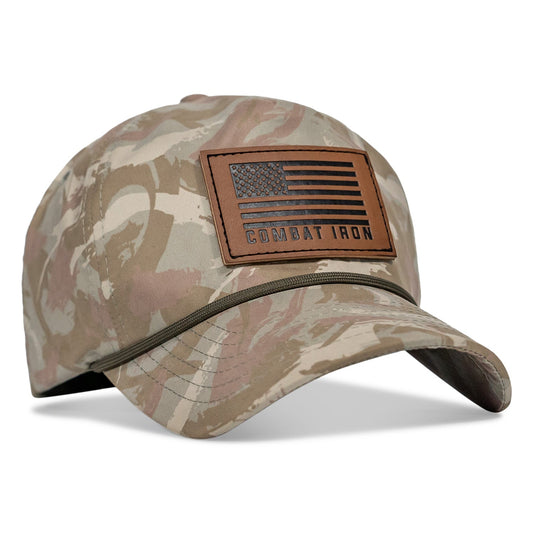 US Flag Leather Patch Crushable Snapback Hat
